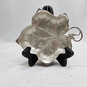 Vintage WMF Ikora Silver Plated Grape‎ Leaf Dish With Handle 3 Legged Germany